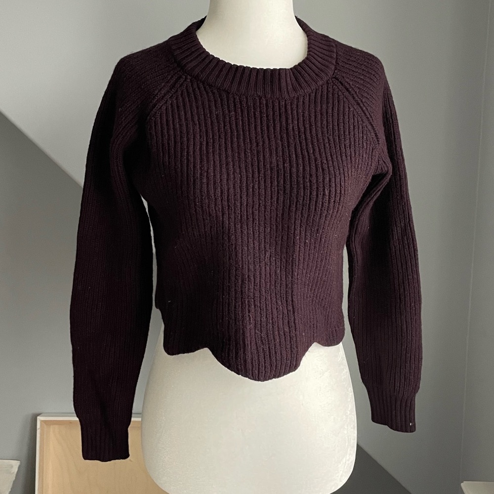 Wilfred cropped thick knit sweater